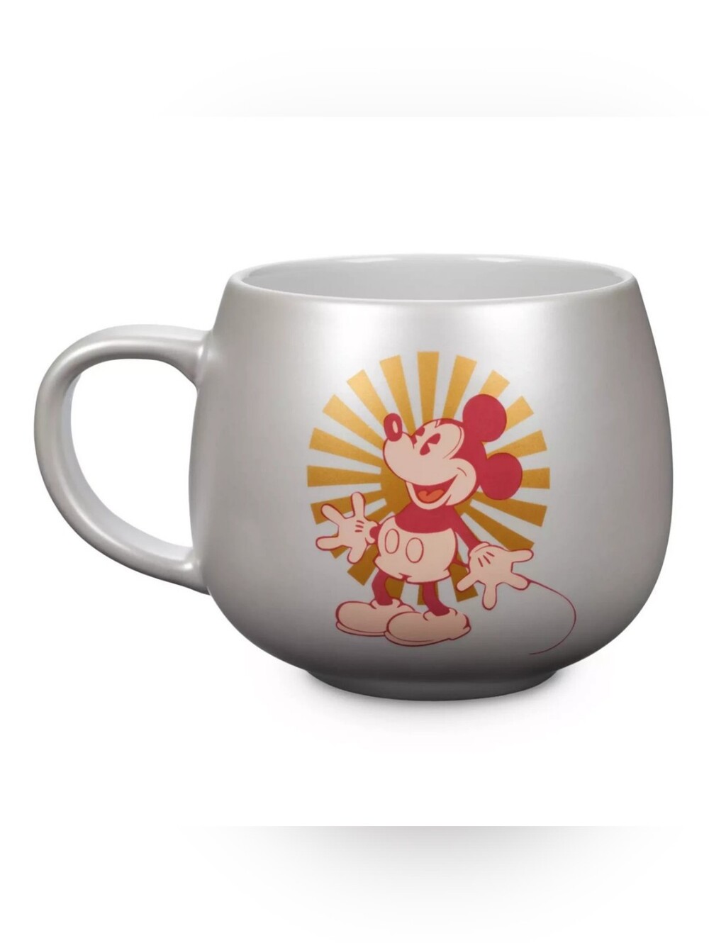 NWT Disney Mickey & Minnie Starburst Ceramic Mug 21 oz White Sunshine Coffee Cup